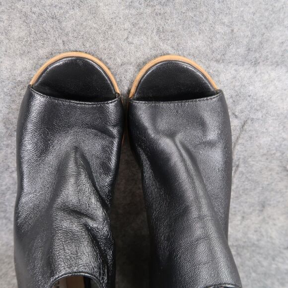 Steve Madden Shoes Womens 6 Booties Fashion Open Toe Ankle Strap Leather Black - Picture 8 of 13